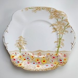 LAST CHANCE Vintage Art Deco Royal Standard Bone China Plate Colorful Floral Sc…